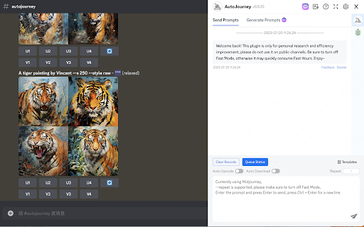 Midjourney Automation Plugin - 谷歌插件
