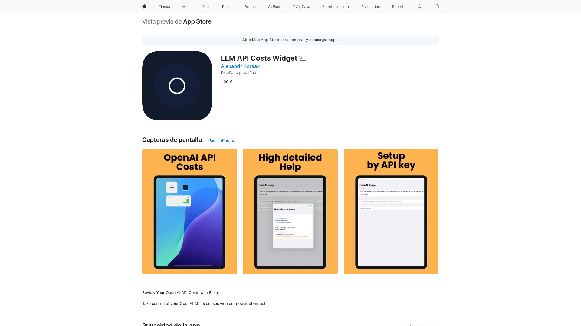 LLM API Costs Widget