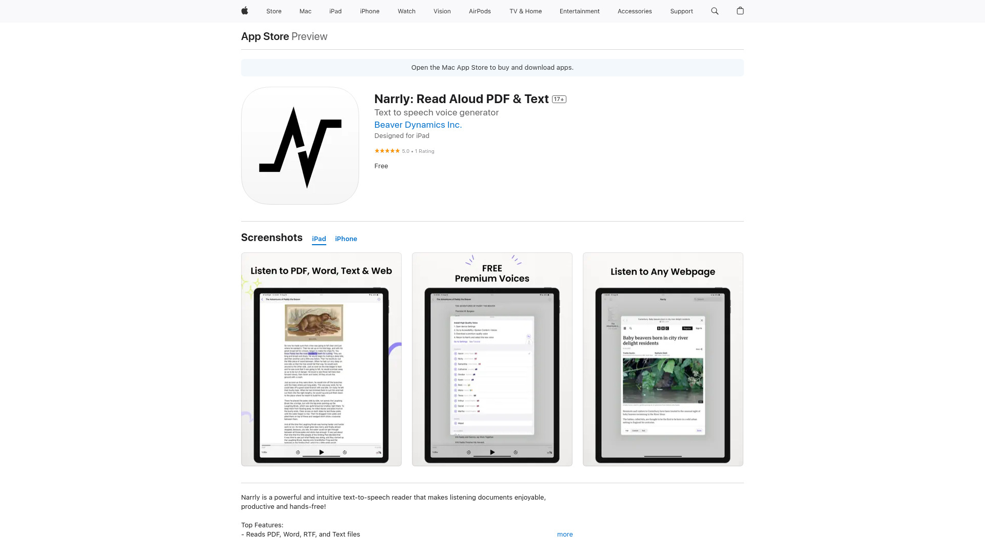 Narrly: Read Aloud PDF & Text