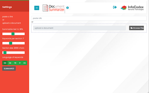 InfoCodex Document Summarizer - 谷歌插件
