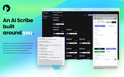 Simplify AI Medical Scribe Dashboard Extension - 谷歌插件