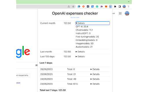 OpenAI Expenses Checker - 谷歌插件