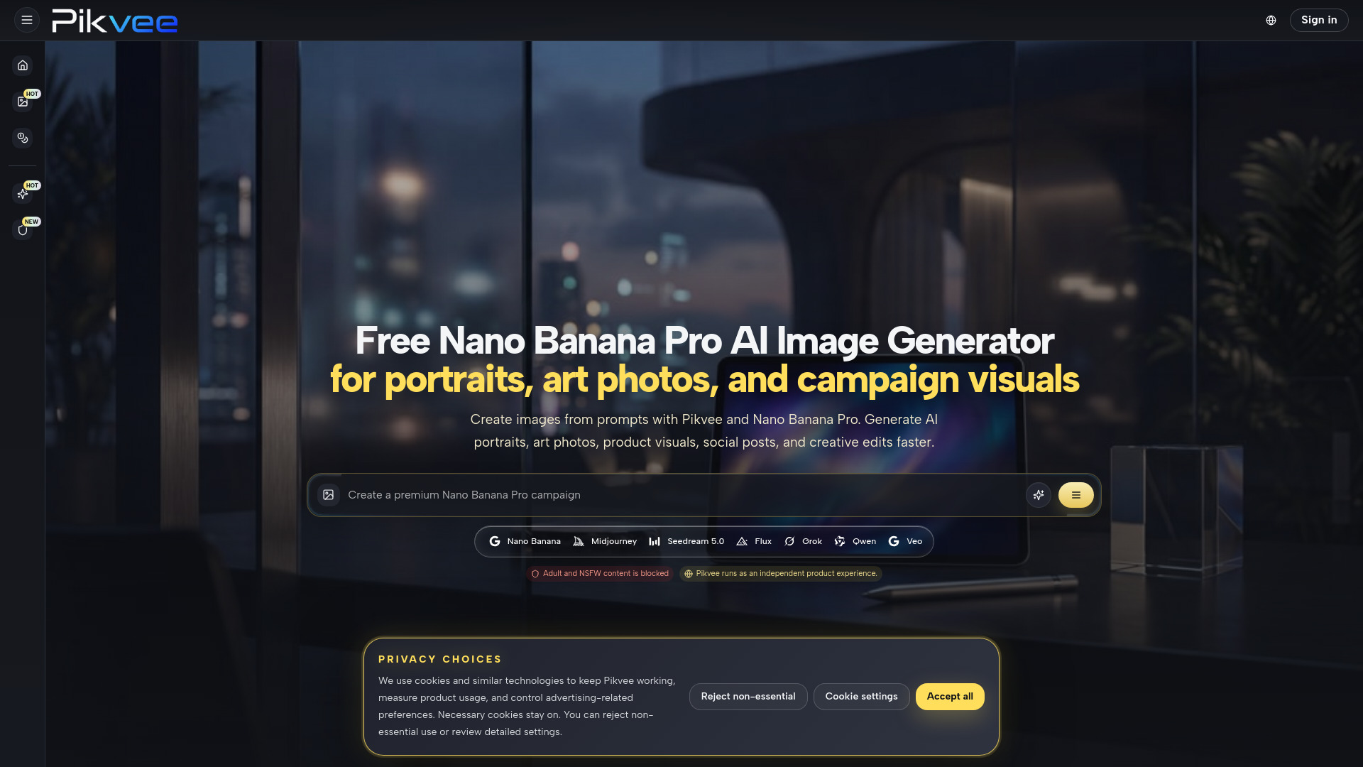 Pikvee: Free Nano Banana Pro AI Image Generator