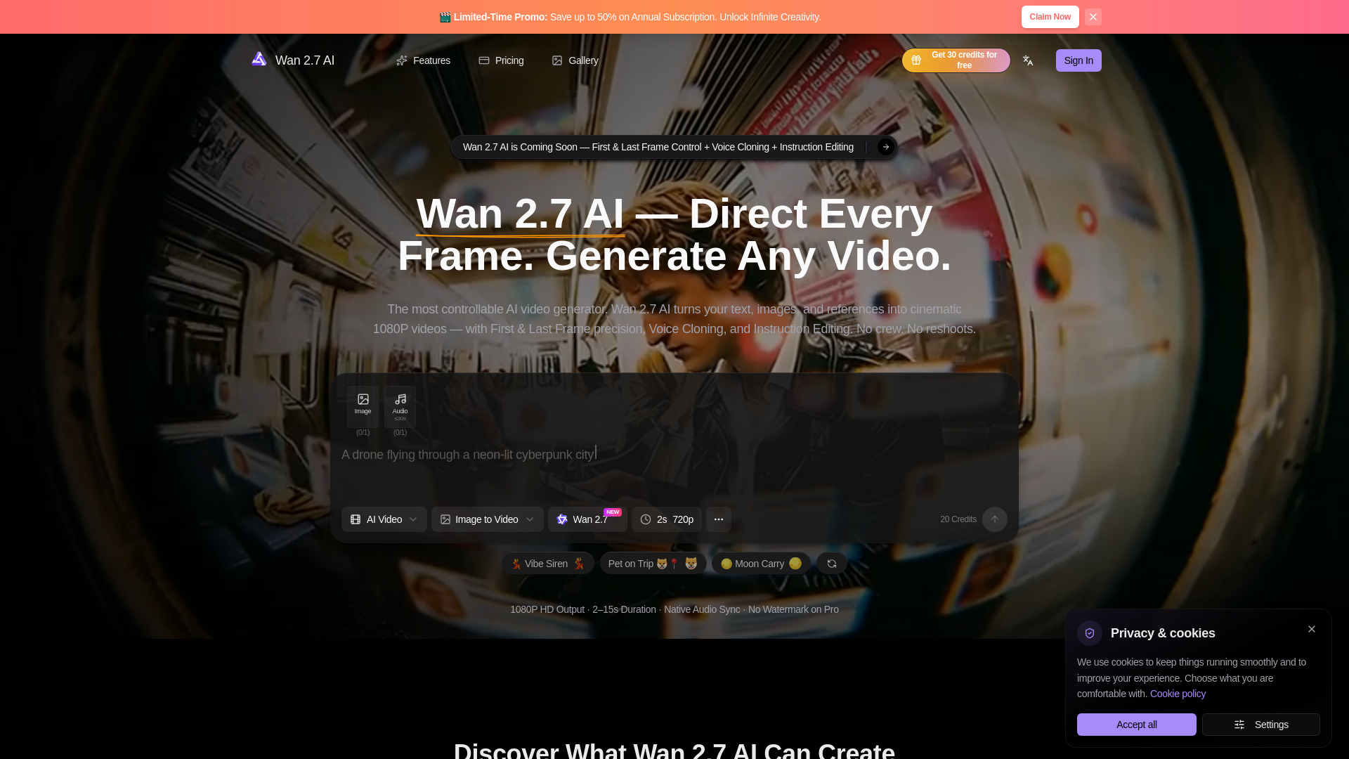 Wan 2.7 - AI Generator & Editor