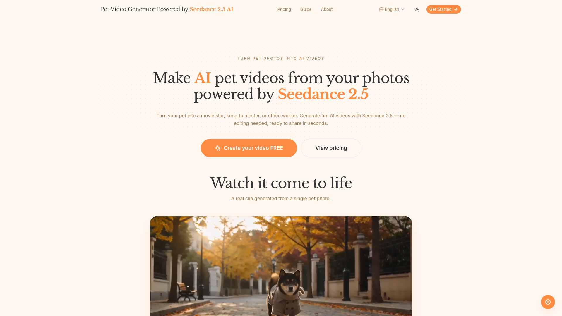 AI Pet Video Generator Powered by Seedance