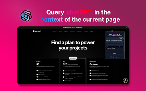 ChatGPT Chrome Extension - 谷歌插件