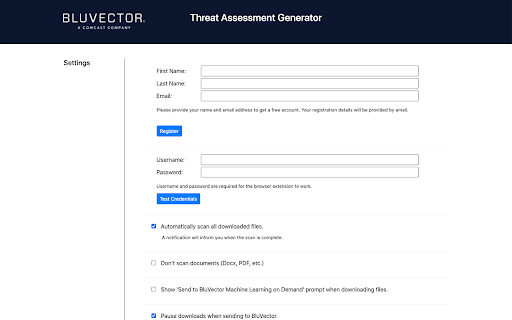 BluVector Threat Assessment Generator™ - 谷歌插件