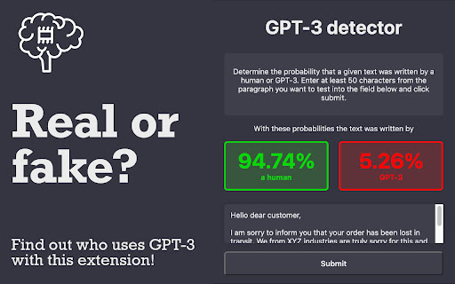 GPT-3 Detector - 谷歌插件