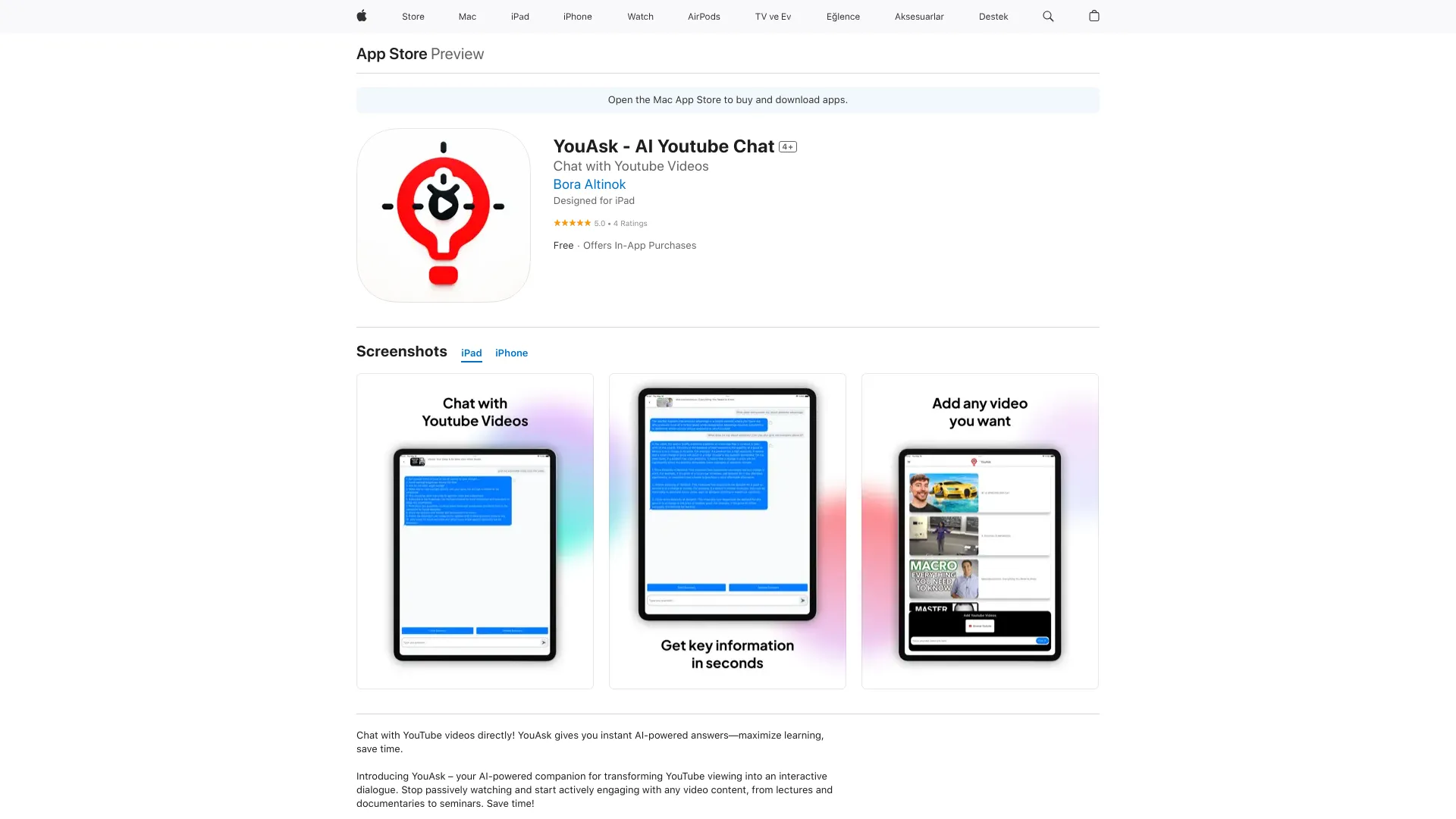 YouAsk - AI Youtube Chat