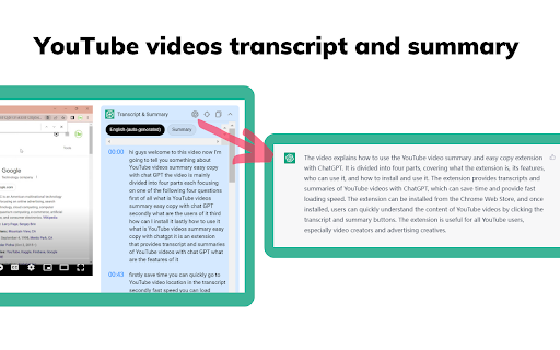 AI Summary for YouTube Easy Copy with ChatGPT - 谷歌插件