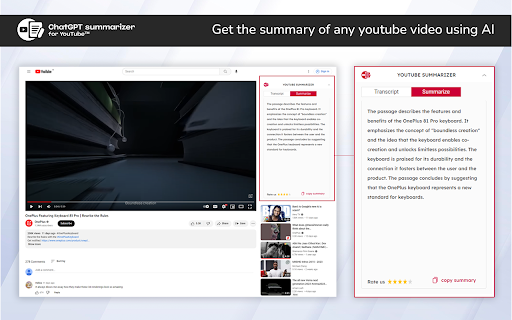 Youtube Summary with ChatGPT - 谷歌插件