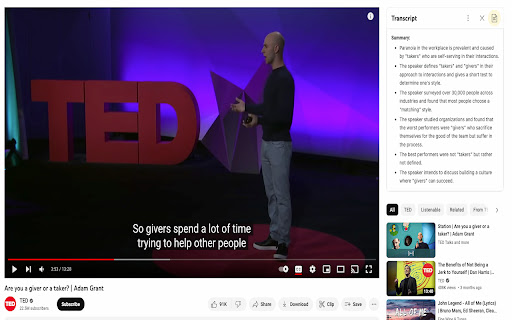 YouTube Summary with ChatGPT - 谷歌插件