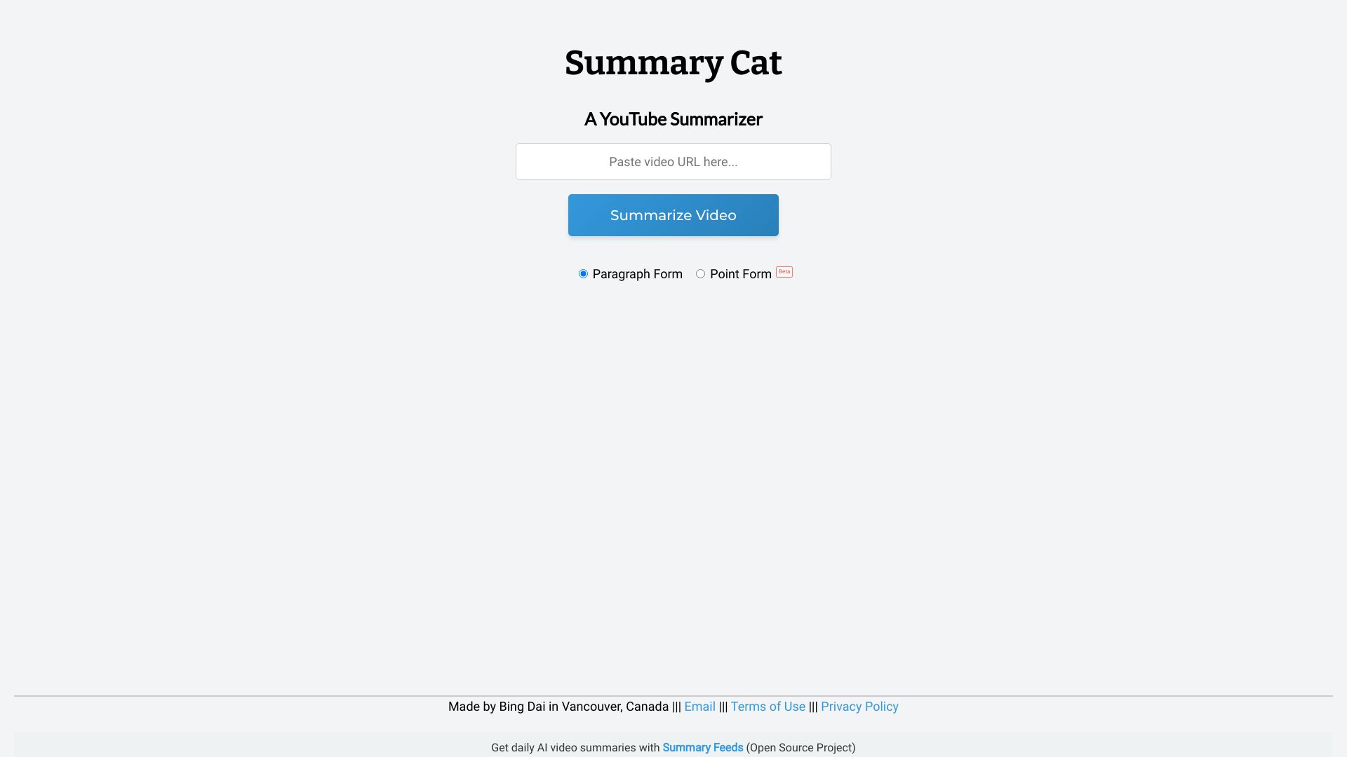 Youtube Summary Tool