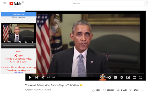 AI extension for YouTube™ deepfake detection - 谷歌插件