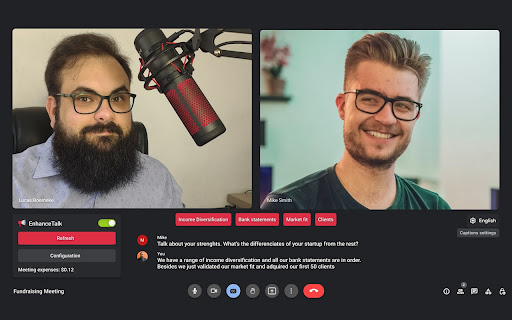 Real-time Transcription Analysis and Keyword Suggestion for Google Meet - 谷歌插件
