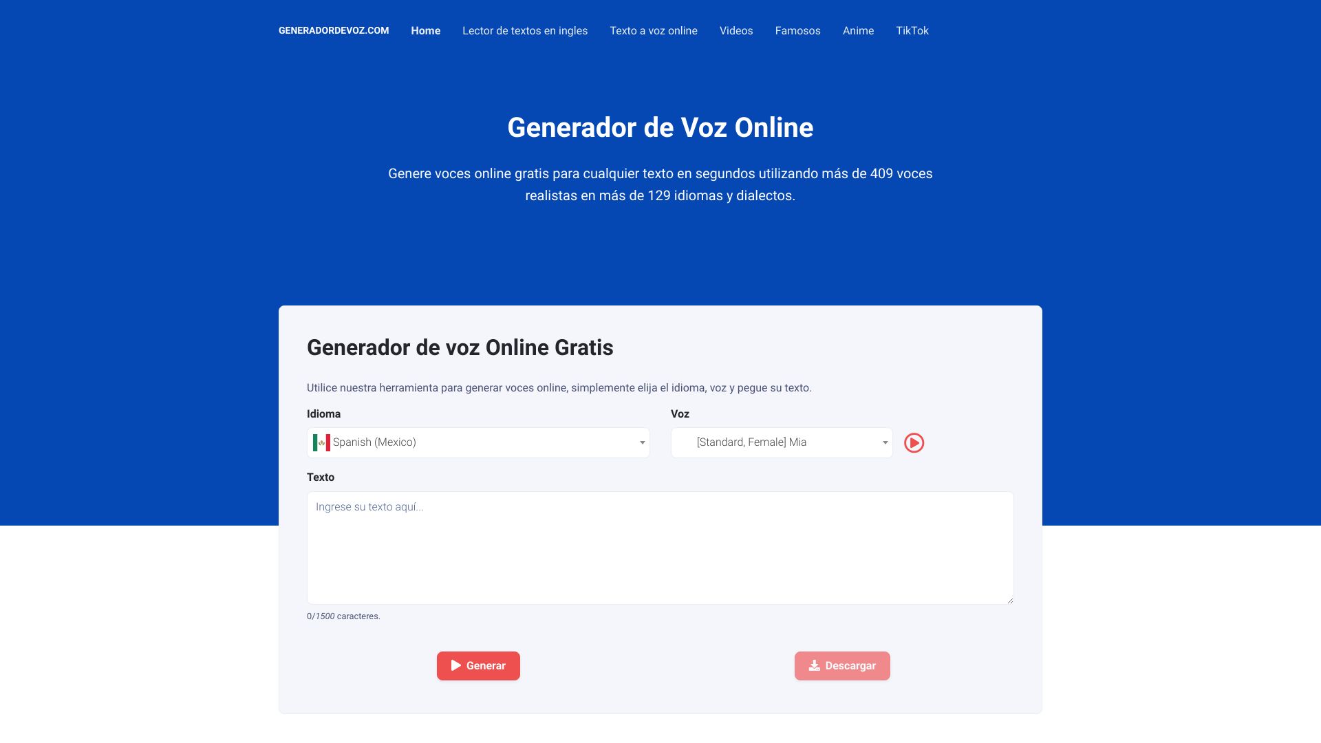 Generador de Voz Online