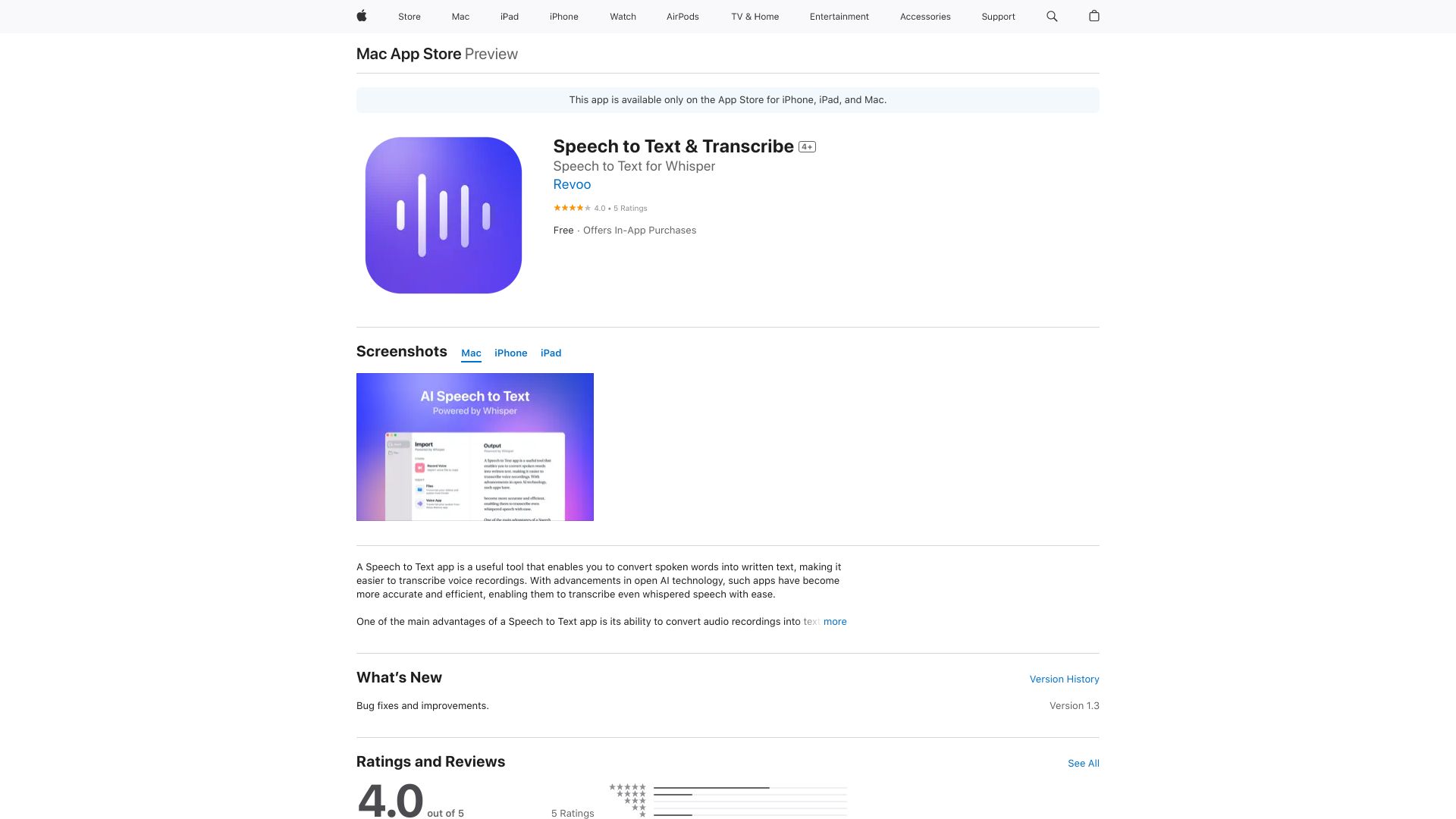 Speech to Text & Transcribe