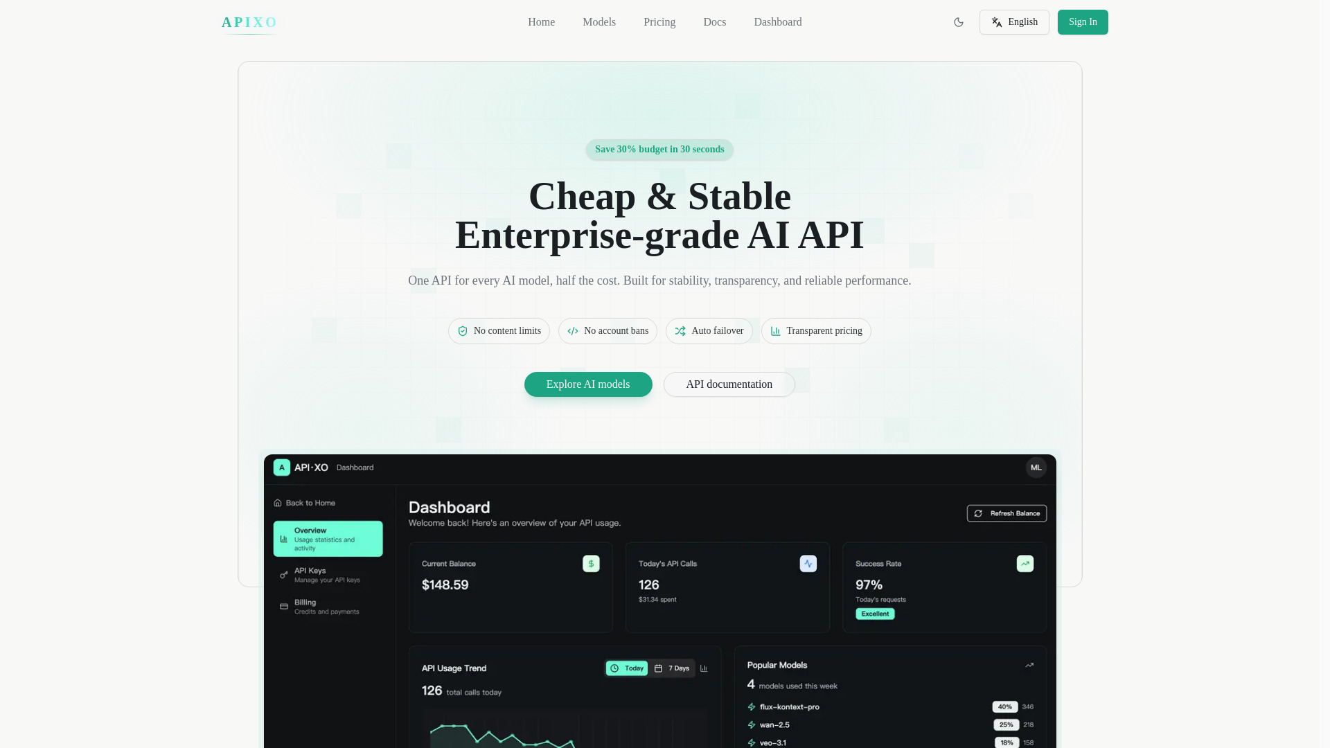 APIXO.AI - AI Model API Provider