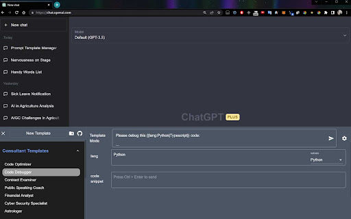 Prompt Template Tool - 谷歌插件