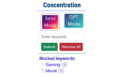 Concentration - 谷歌插件