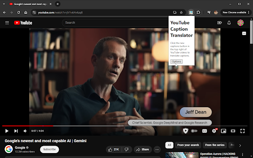 Youtube Caption Translator - 谷歌插件