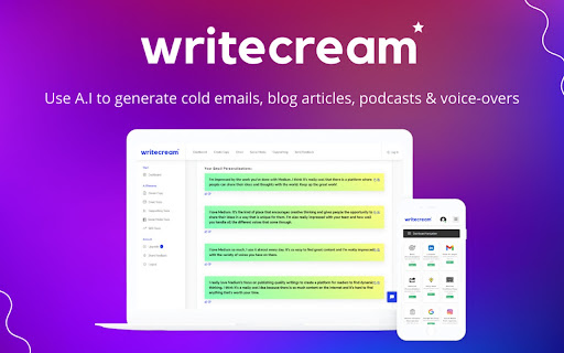 Writecream - 谷歌插件