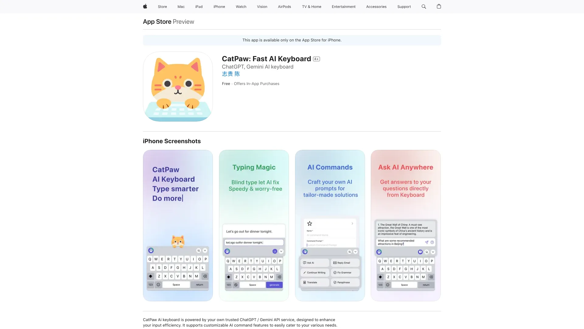 CatPaw: Fast AI Keyboard