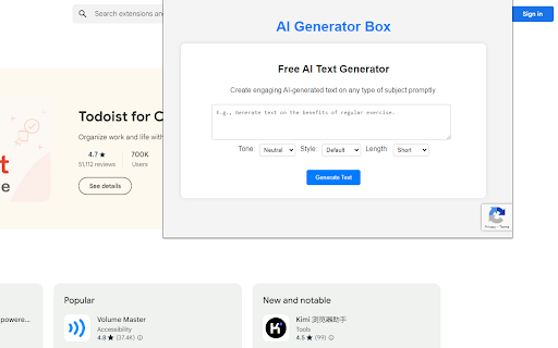 AI Text Generator - 谷歌插件