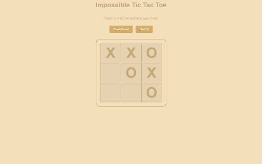 Unbeatable Tic Tac Toe - 谷歌插件
