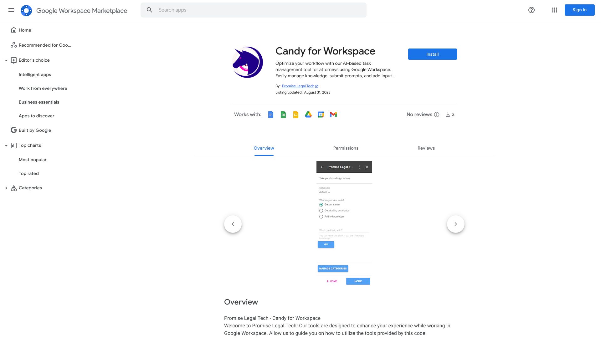 Candy for Workspace