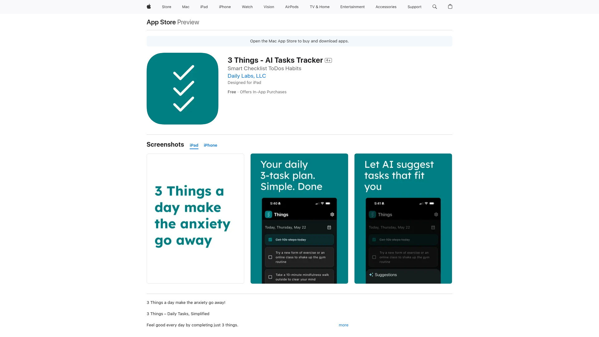 3 Things - AI Tasks Tracker