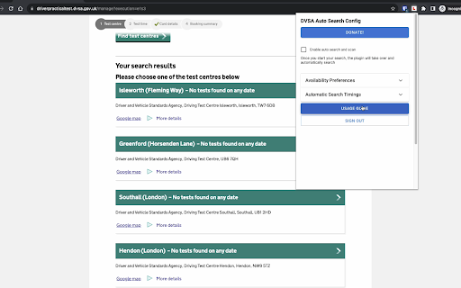 Test Date Finder Extension - 谷歌插件