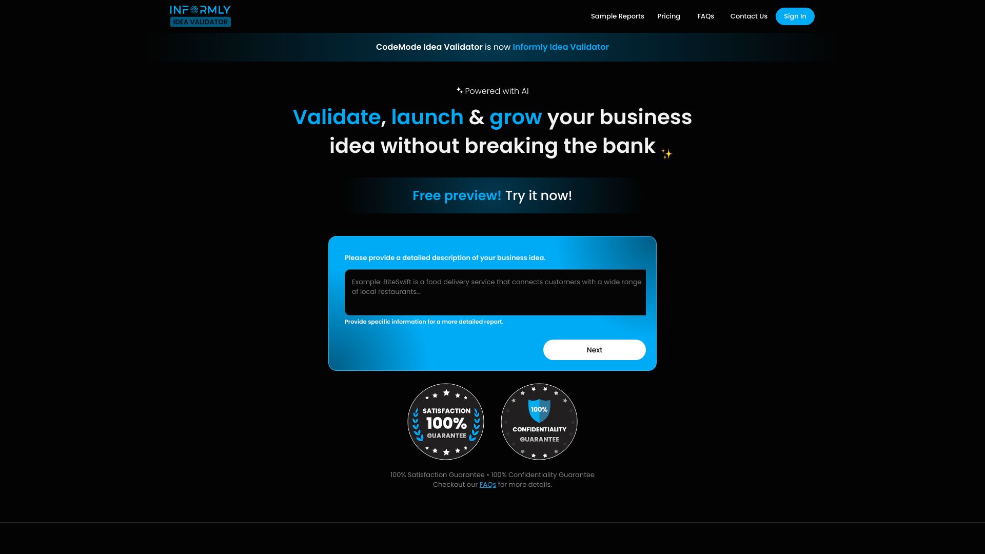 Informly Idea Validator
