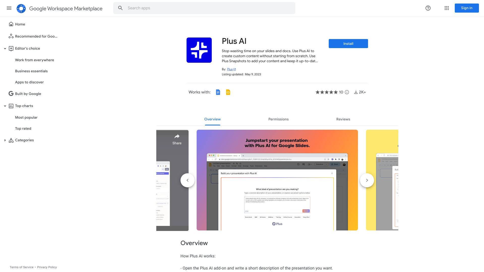 Plus AI for Google Slides™