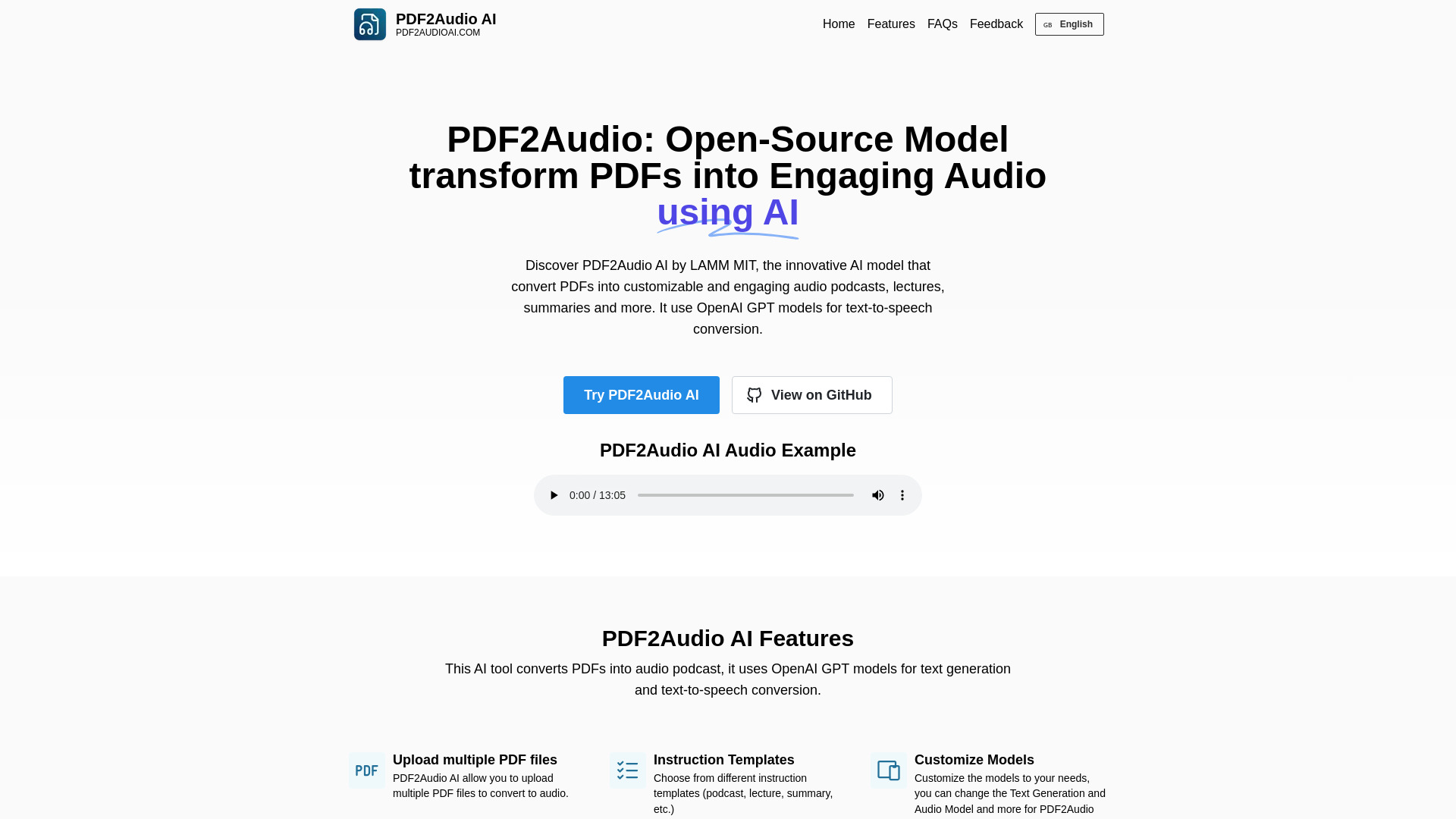 PDF2Audio AI