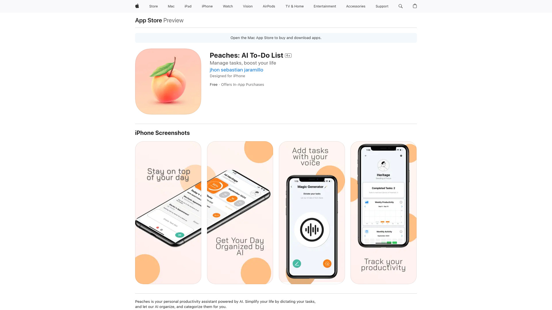 Peaches: AI To-Do List