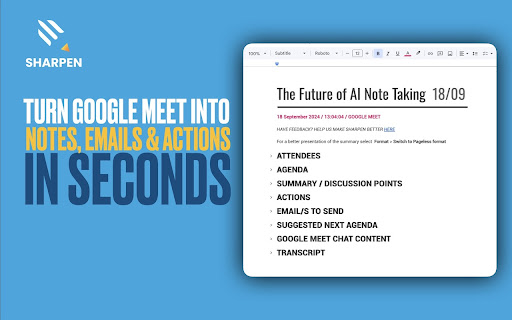 SHARPEN: AI for Google Meet - 谷歌插件
