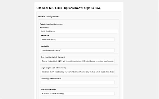 One-Click SEO Links Chrome Extension - 谷歌插件