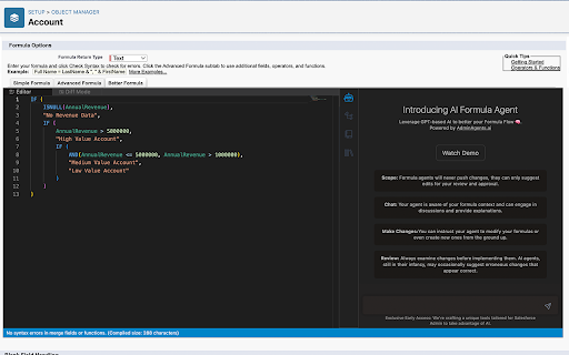 Salesforce Formula Editor Extension - 谷歌插件