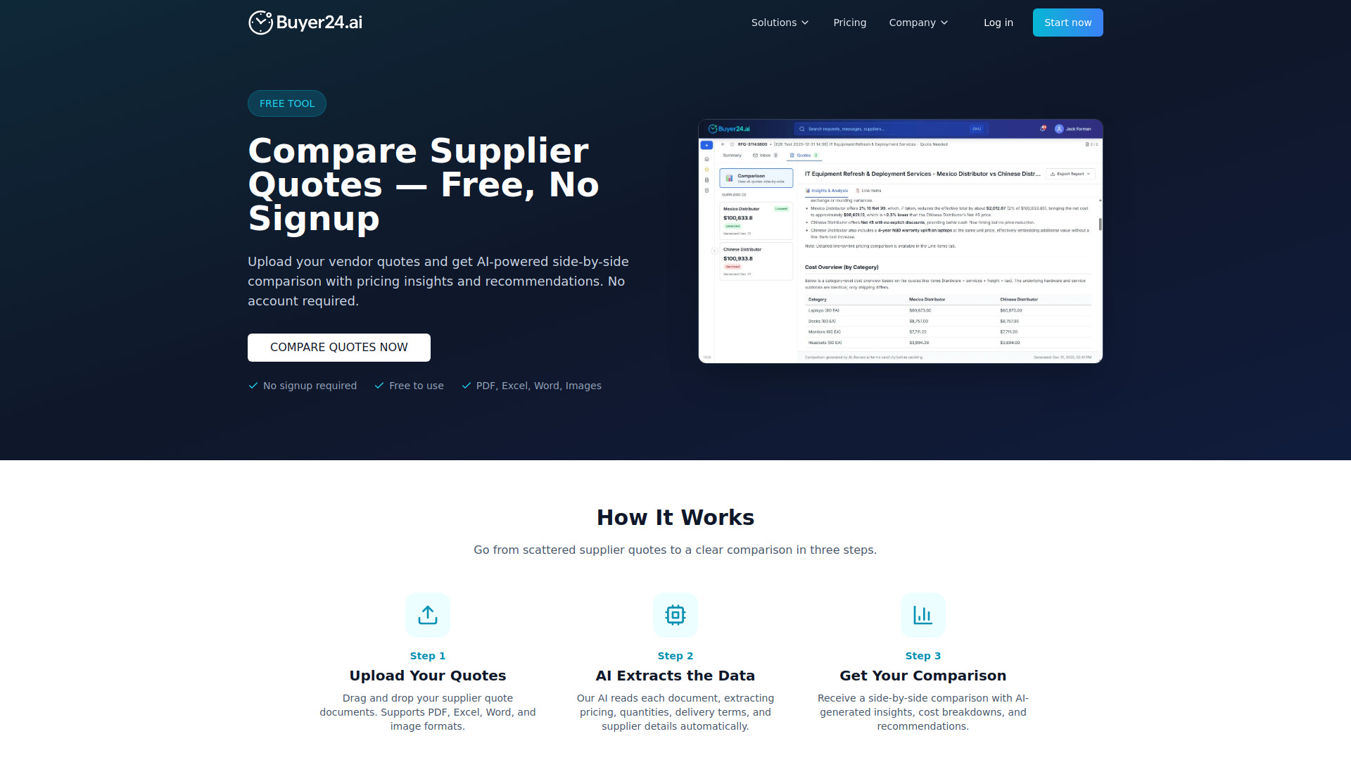 Buyer24 free quote comparison