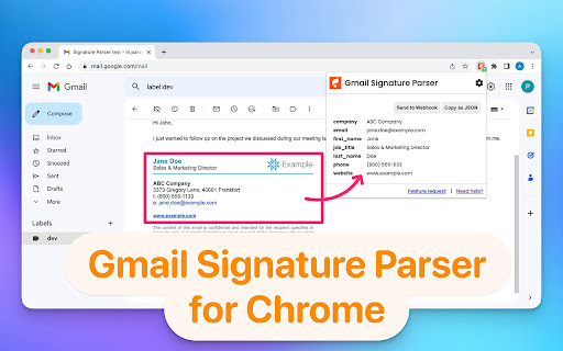 Email Signature Parser - 谷歌插件