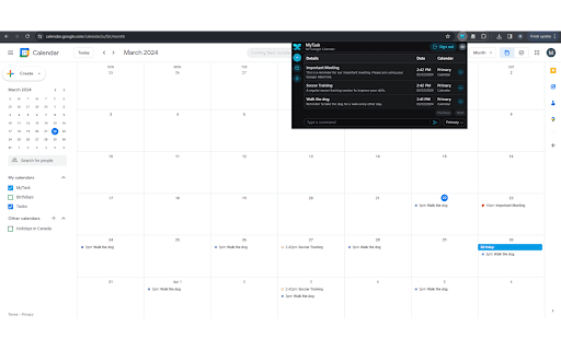 MyTask: AI Text to Calendar - 谷歌插件