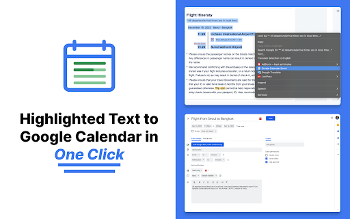 Text to Google Calendar - 谷歌插件