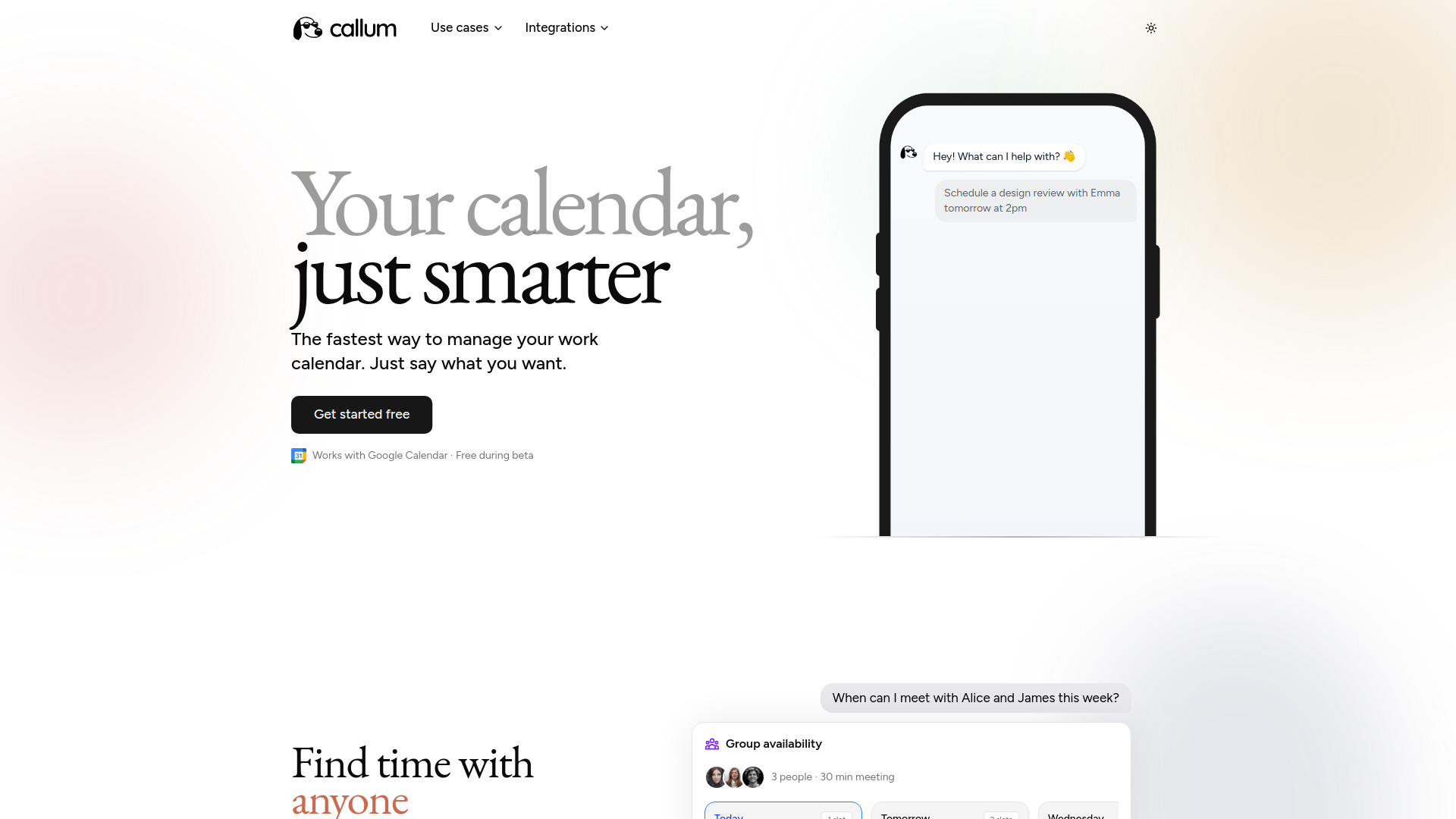 Callum - AI calendar assistant