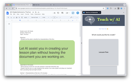 Teach w/ AI - 谷歌插件