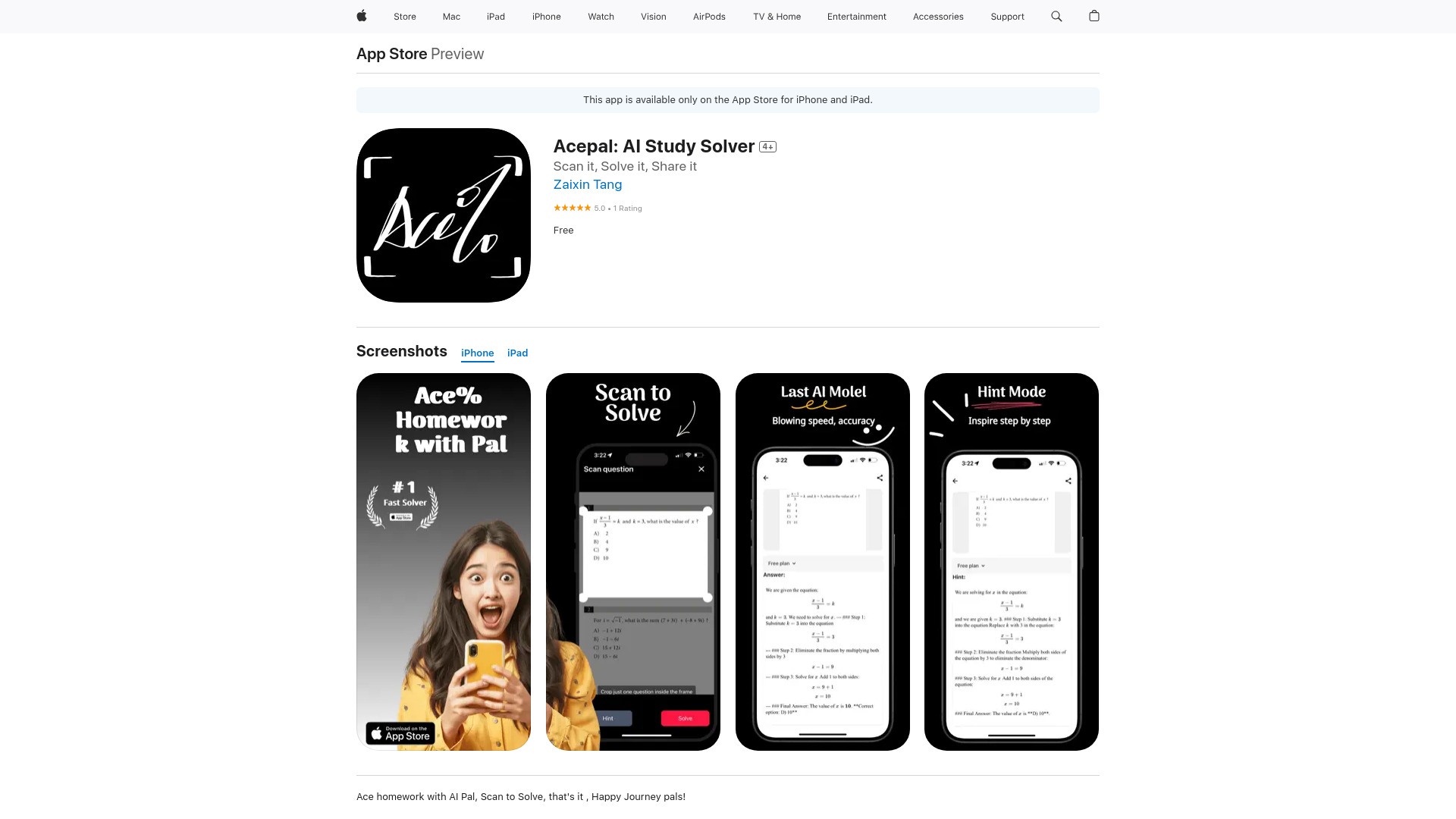 Acepal: AI Study Solver