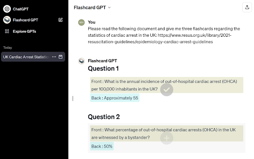 Flashcard GPT - 谷歌插件