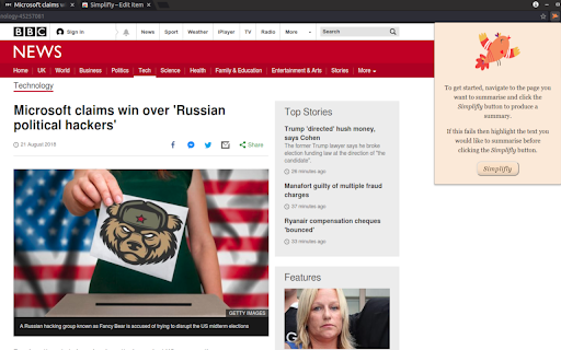 News Article Summarizer (Chrome Extension) - 谷歌插件