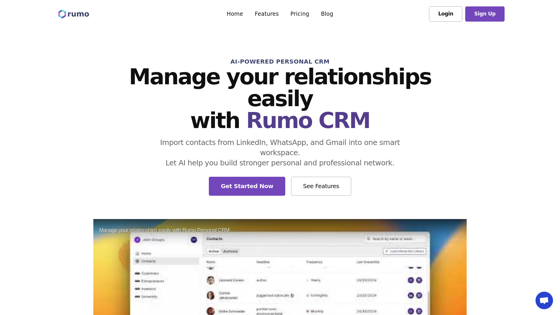 Rumo Personal CRM