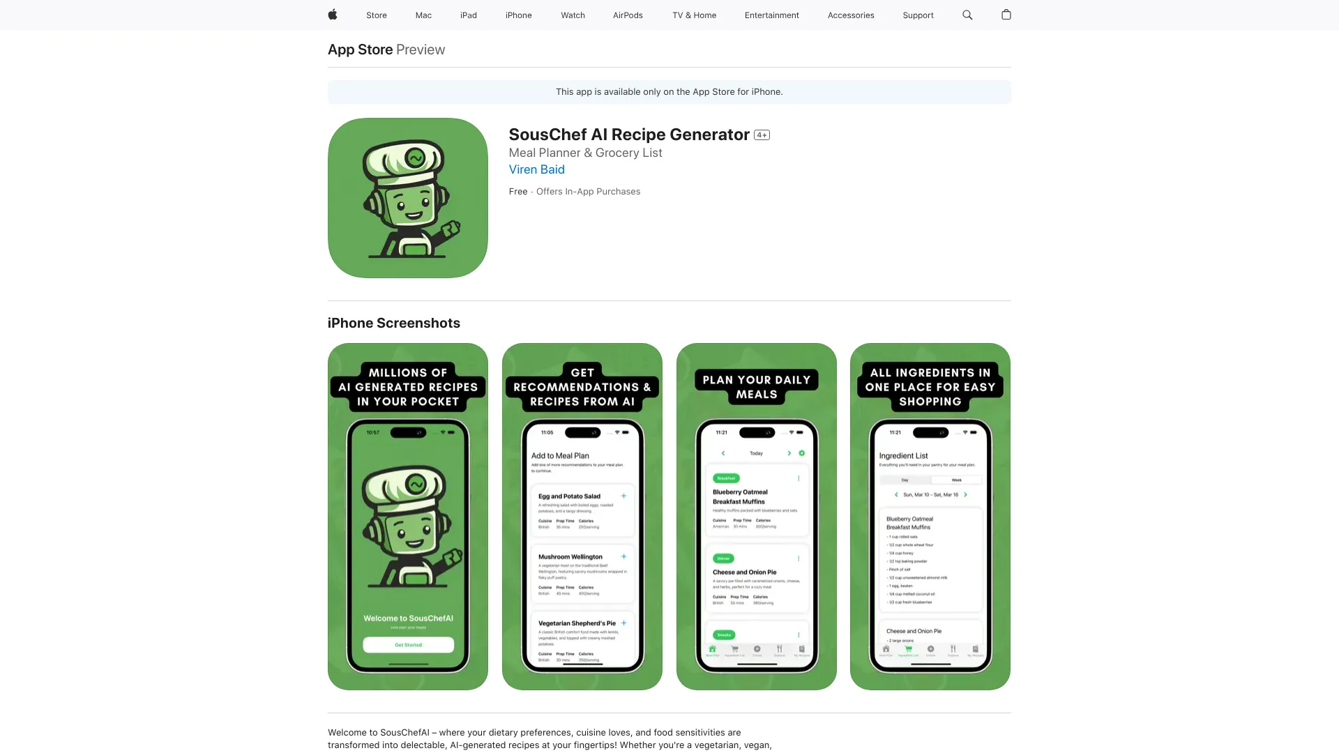 SousChef AI Recipe Generator
